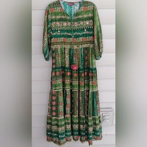 Feather Touch India Ethnic Embroidered And Mirror Work Dress.  Size XXL